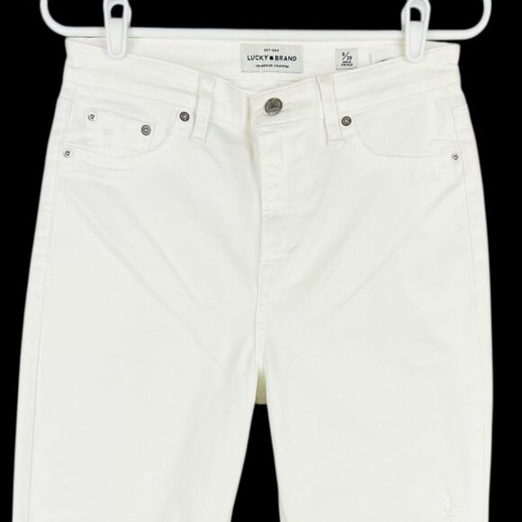 Lucky Brand Women's Bridgette Skinny Distressed White Ankle Jeans Size 8/29 NWOT - Picture 3 of 13